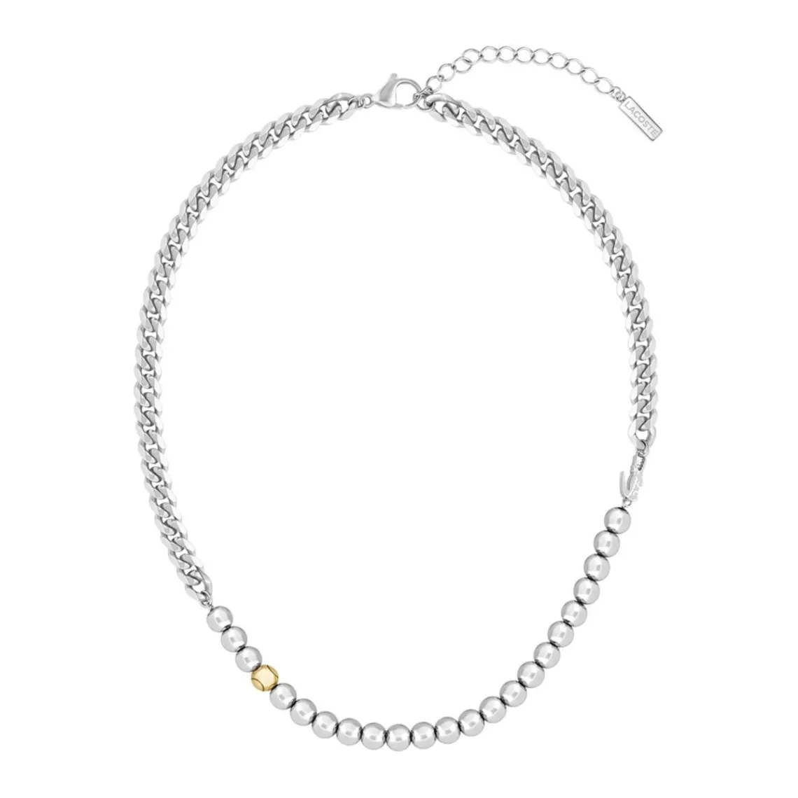 Lacoste Collier Femme Orbe - 2040335 Acier Argent Ajustable Circonference Interieure 406 Mm | Femme Collier Et Pendentif