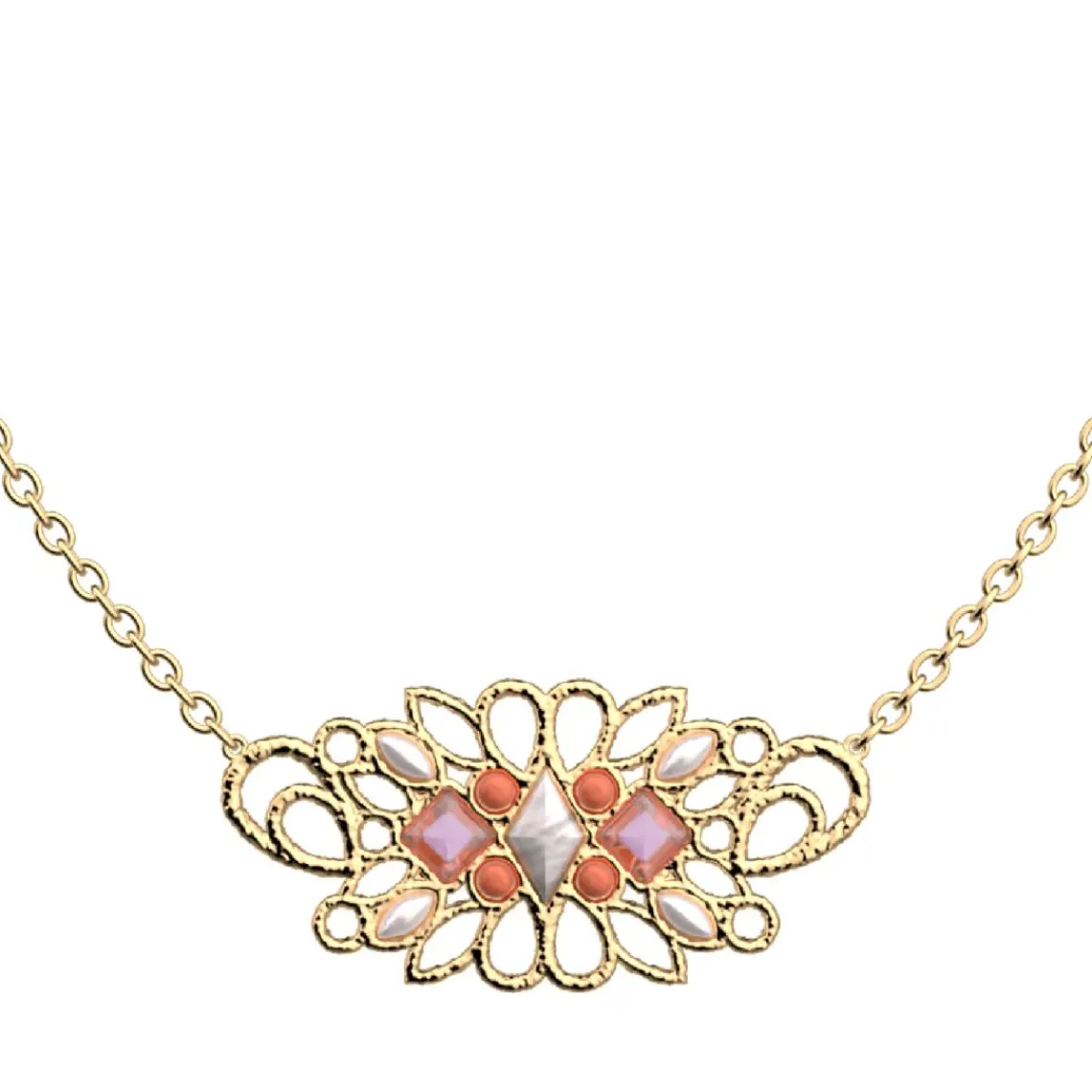 Les Georgettes Collier Femme 70443471908045 Doré P-Rosace | Femme Collier Et Pendentif