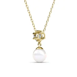 MYC-Paris Collier Femme - Laiton Doré et Perle | Femme Collier Et Pendentif