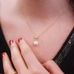 MYC-Paris Collier Femme - Laiton Doré et Perle | Femme Collier Et Pendentif