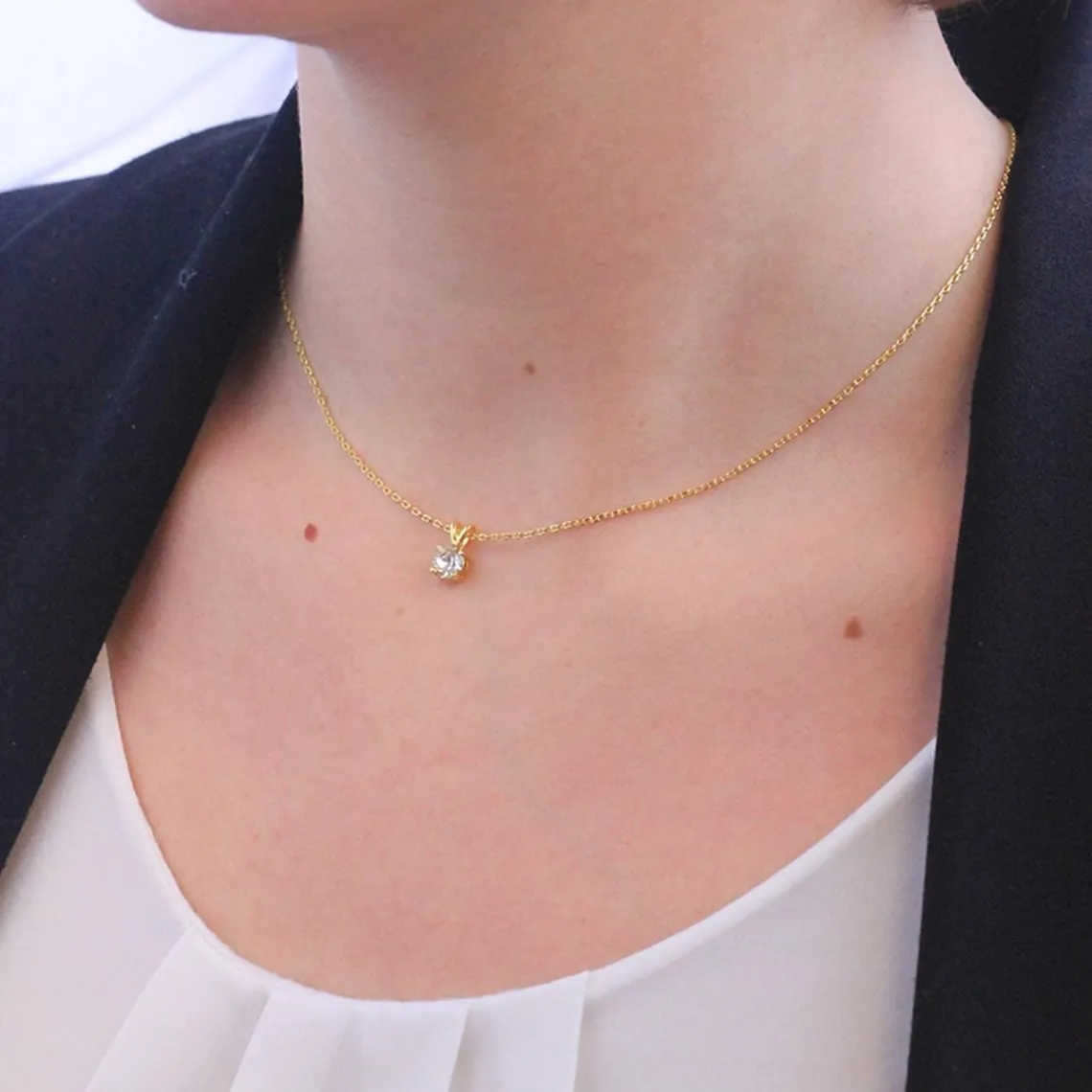 MYC-Paris Collier Femme Solitaire - DP0079-G Laiton Doré | Femme Collier Et Pendentif