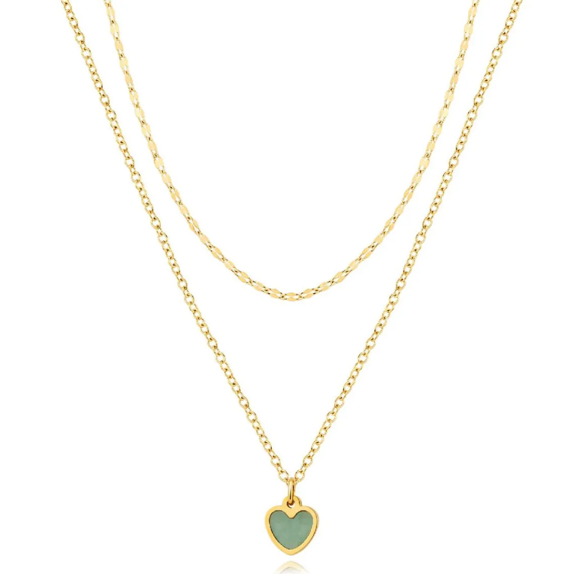 Pixies Bijoux Collier Femme - PNM0026-1GAV Acier Vert | Femme Collier Et Pendentif