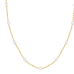 Pixies Bijoux Collier Femme - PNS0015-1PRL Acier Blanc | Femme Collier Et Pendentif