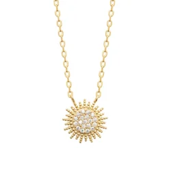 Maison de la Bijouterie Collier femme plaqué or blanc serti griffe - UW3Y5W45 | Femme Collier Et Pendentif