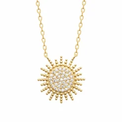 Maison de la Bijouterie Collier femme plaqué or blanc serti griffe - UW3Y5W45 | Femme Collier Et Pendentif