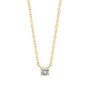 Maison de la Bijouterie Collier femme plaqué or blanc serti griffe classique - UW300445 | Femme Collier Et Pendentif