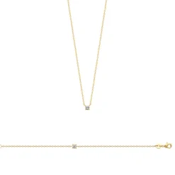Maison de la Bijouterie Collier femme plaqué or blanc serti griffe classique - UW300445 | Femme Collier Et Pendentif