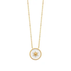 Maison de la Bijouterie Collier femme plaqué or laque blanc - UYZ6W445 | Femme Collier Et Pendentif
