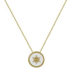 Maison de la Bijouterie Collier femme plaqué or laque blanc - UYZ6W445 | Femme Collier Et Pendentif