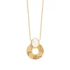 Maison de la Bijouterie Collier femme plaqué or pierre de lune serti griffe - UW3Z4045 | Femme Collier Et Pendentif