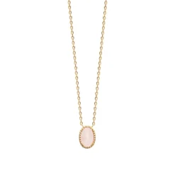 Maison de la Bijouterie Collier femme plaqué or quartz rose - UW3ZY645 | Femme Collier Et Pendentif