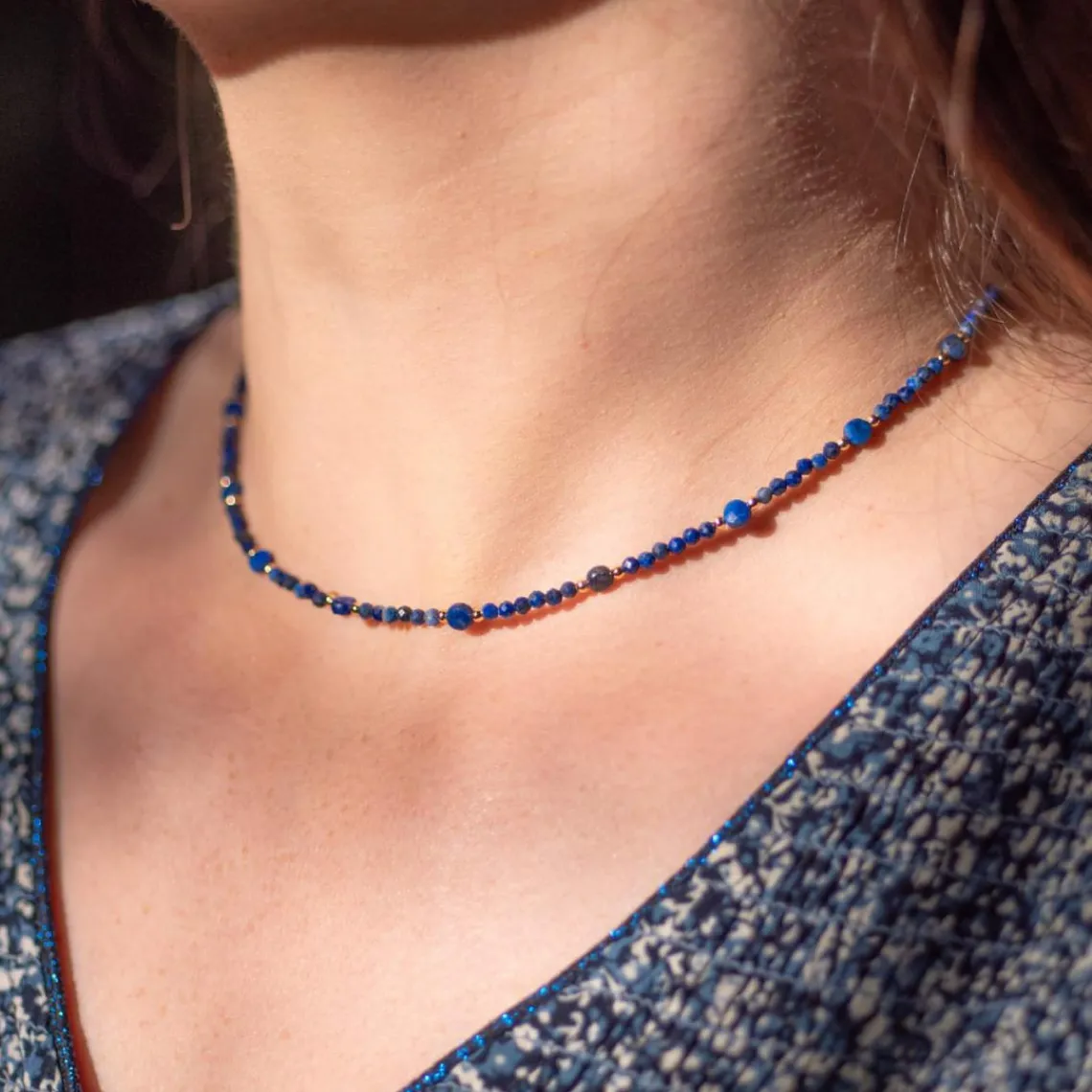 Sloya Collier Femme Paloma en pierres Lapis-lazuli | Femme Collier Et Pendentif