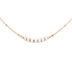 Sloya Collier Femme Piana en pierres Howlite | Femme Collier Et Pendentif