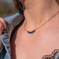Sloya Collier Femme Piana en pierres Lapis-lazuli | Femme Collier Et Pendentif