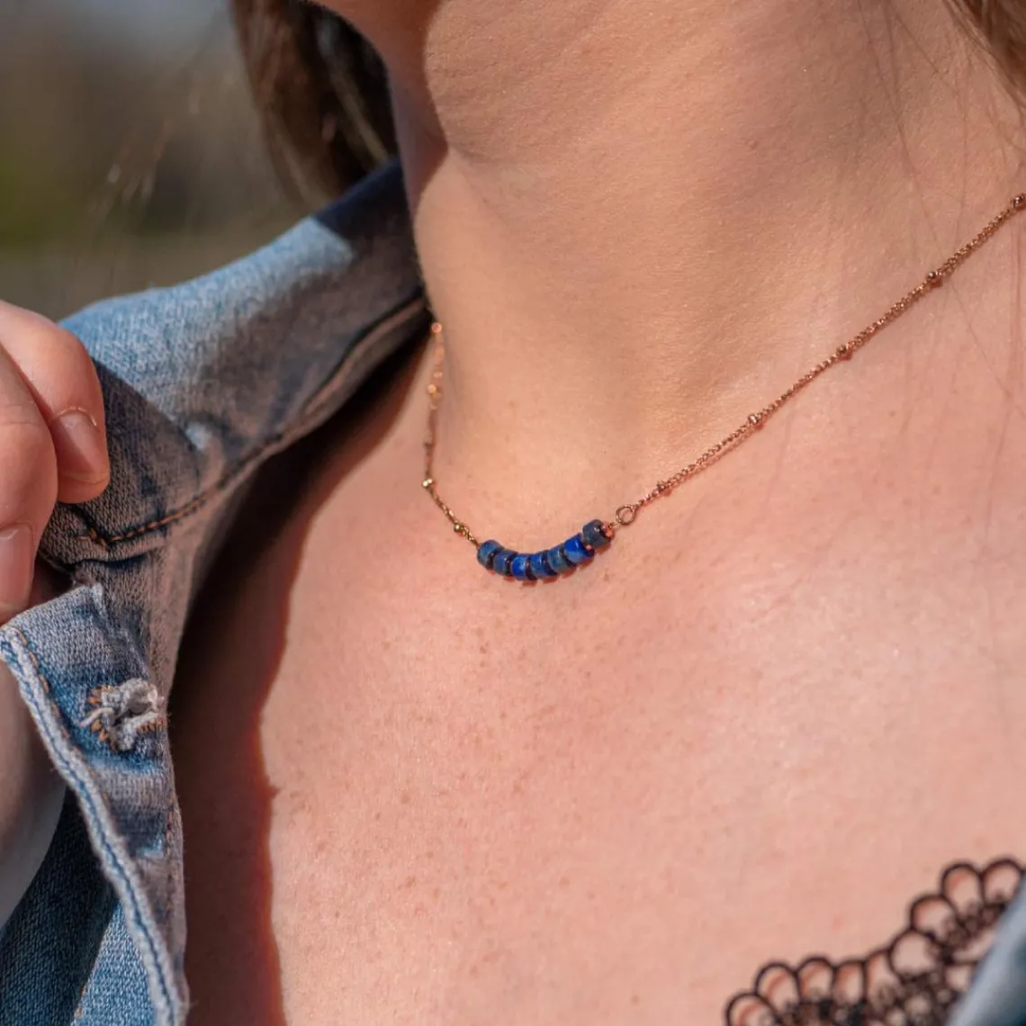 Sloya Collier Femme Piana en pierres Lapis-lazuli | Femme Collier Et Pendentif