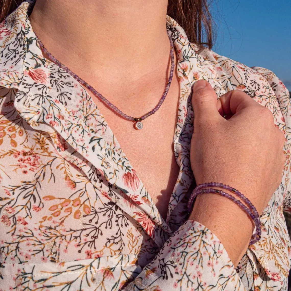 Sloya Collier Femme Lumia Améthyste | Femme Collier Et Pendentif