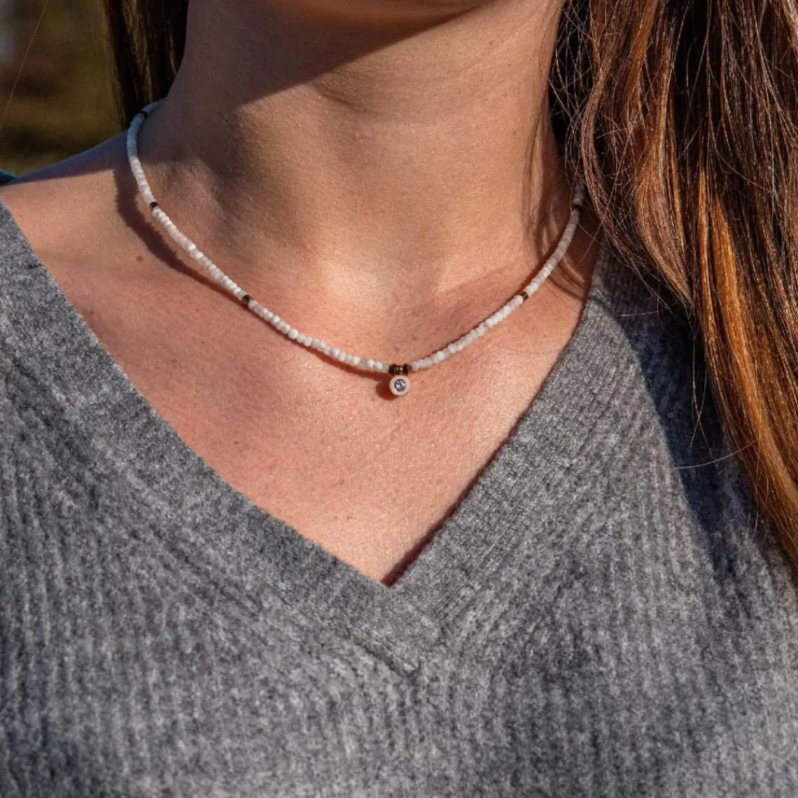 Sloya Collier Femme Lumia pierres de Lune | Femme Collier Et Pendentif