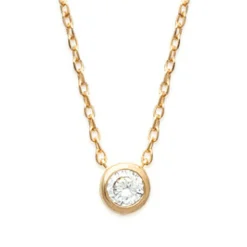 Maison de la Bijouterie Collier Femme solitaire plaqué or 40cm UWZ4W040 | Femme Collier Et Pendentif