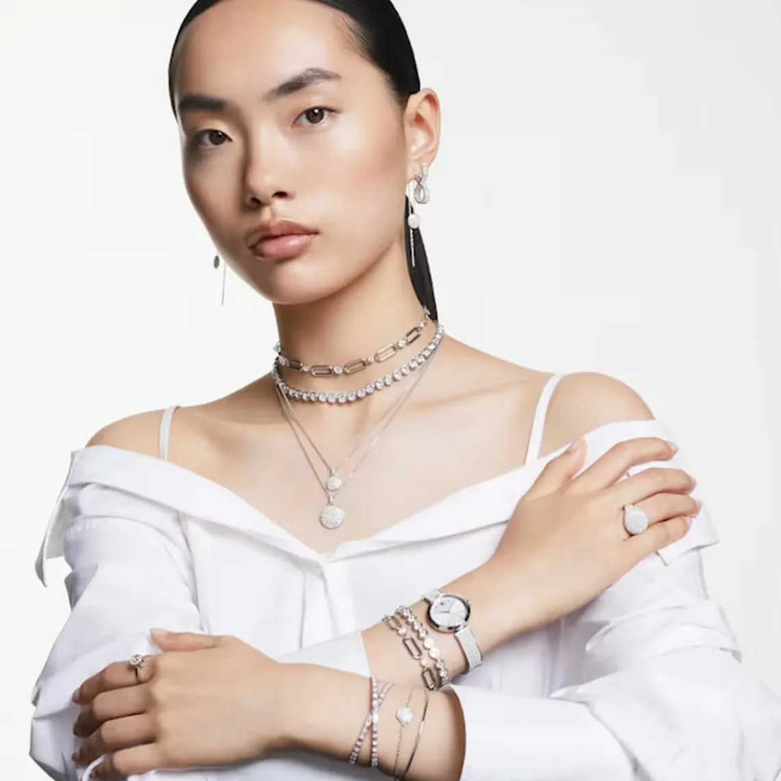 Swarovski Bijoux Collier Femme Swarovski Constella Chain - 5683360 argent | Femme Collier Et Pendentif