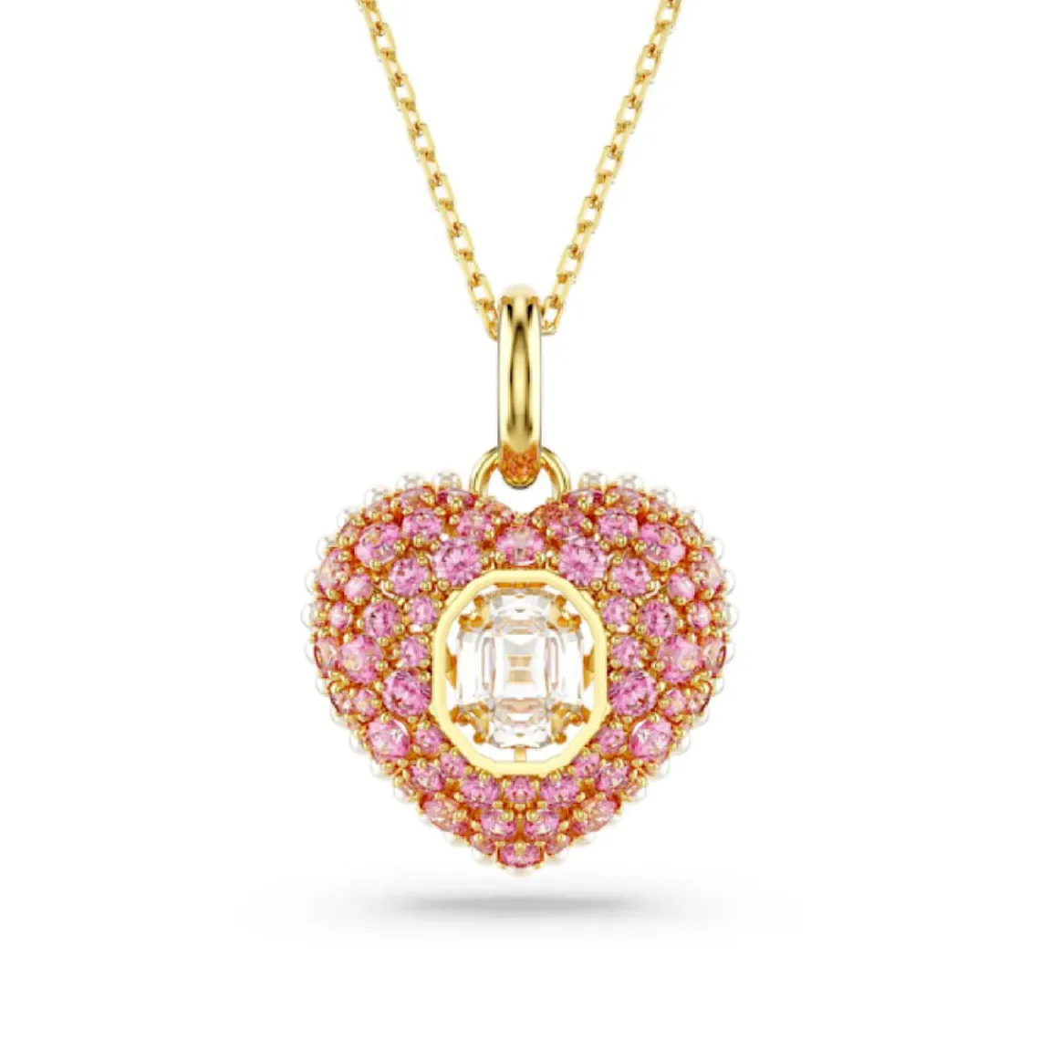 Swarovski Bijoux Collier Femme Swarovski Hyperbola Heart - 5680784 rose,doré | Femme Collier Et Pendentif