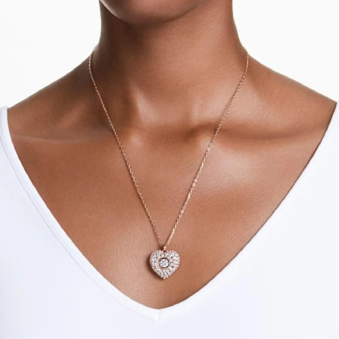 Swarovski Bijoux Collier Femme Swarovski Hyperbola Heart Wh - 5680402 rose,doré | Femme Collier Et Pendentif
