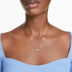 Swarovski Bijoux Collier Femme Swarovski Hyperbola Pave - 5687265 blanc,argent | Femme Collier Et Pendentif
