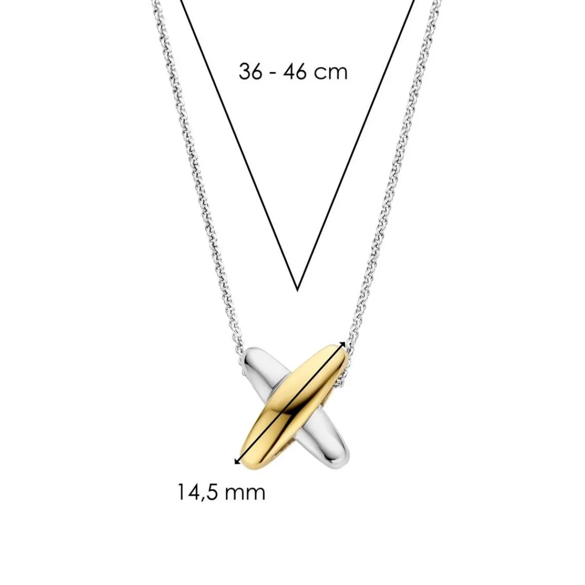 Ti Sento Collier Femme 34003SY – Argent, plaqué or | Femme Collier Et Pendentif
