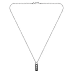 Boss Bijoux Collier Homme Kassy Emblem - 1580677 Acier Argent | Homme Colliers Et Pendentifs