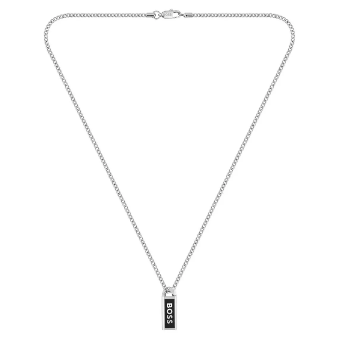 Boss Bijoux Collier Homme Kassy Emblem - 1580677 Acier Argent | Homme Colliers Et Pendentifs