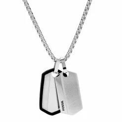 Fossil Bijoux Collier Homme Chevron - JF03996040 Acier Argent | Homme Colliers Et Pendentifs