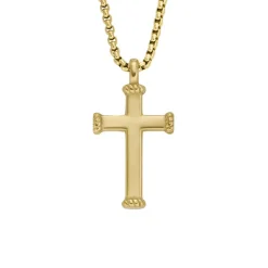 Fossil Bijoux Collier Homme - JF04701710 - Acier Doré | Homme Colliers Et Pendentifs