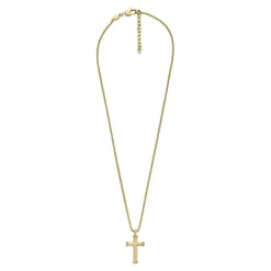 Fossil Bijoux Collier Homme - JF04701710 - Acier Doré | Homme Colliers Et Pendentifs