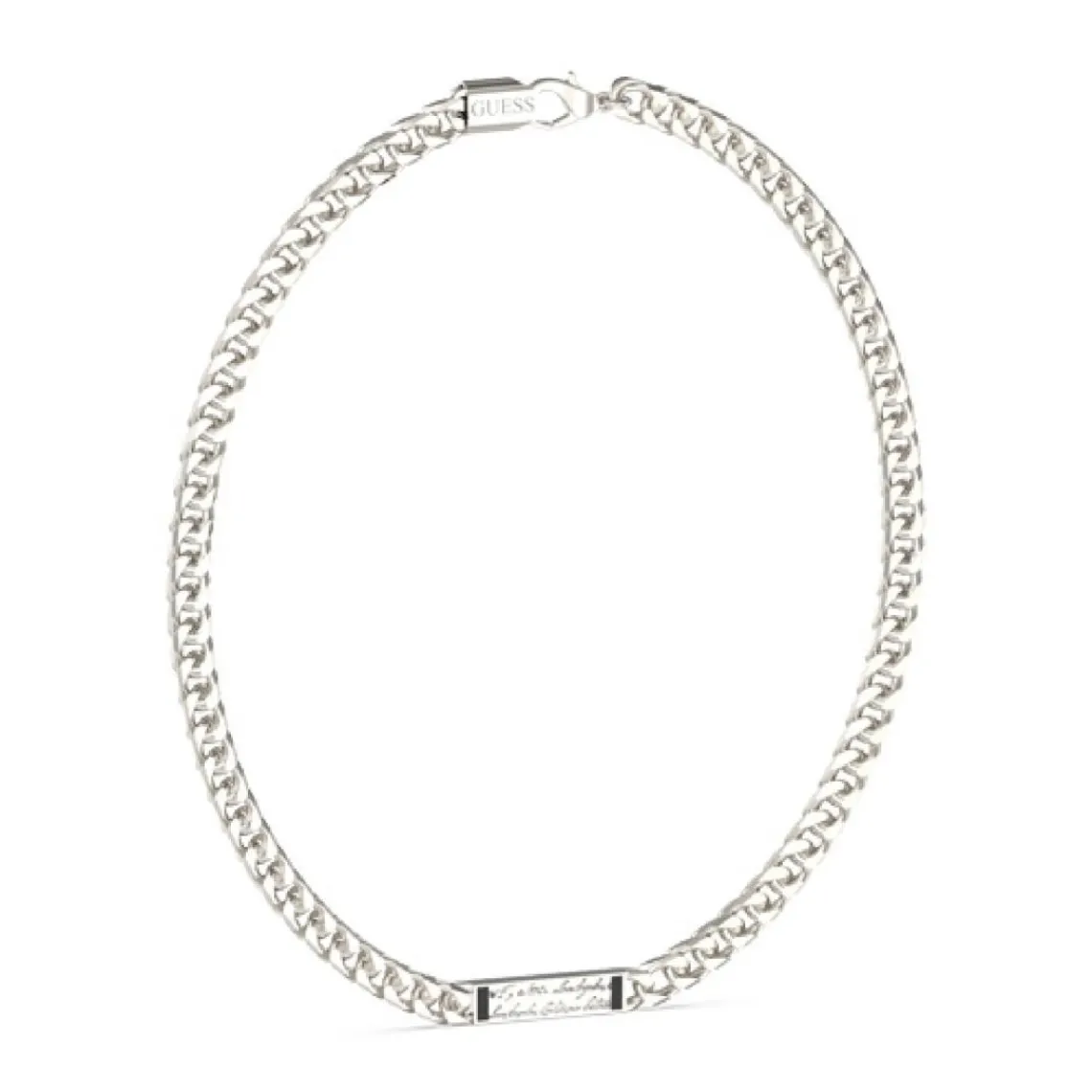 Guess Bijoux Collier Homme Inscription - JUMN04400JWST Acier Argent | Homme Colliers Et Pendentifs