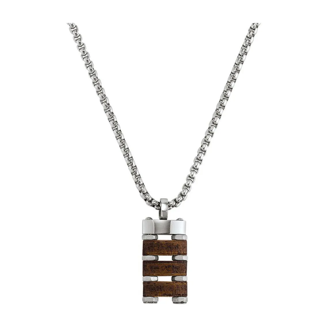Jourdan Collier Homme MG029H - BADI - Acier Argent | Homme Colliers Et Pendentifs
