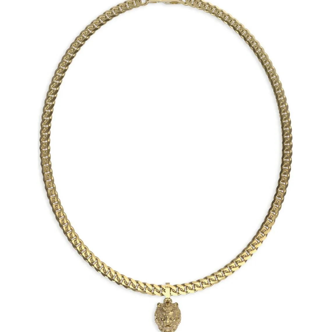 Guess Bijoux Collier homme JUMN01301JWYG Lion King acier doré | Homme Colliers Et Pendentifs