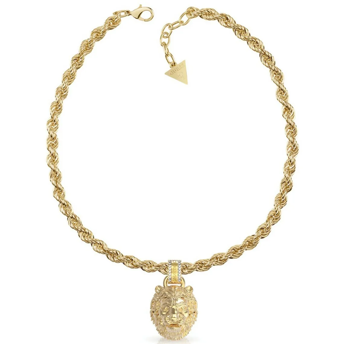 Guess Bijoux Collier homme JUMN01305JWYG LION KING Acier Doré | Homme Colliers Et Pendentifs