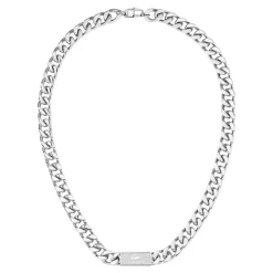Lacoste Collier Homme Backhand - 2040433 Acier Argent | Homme Colliers Et Pendentifs