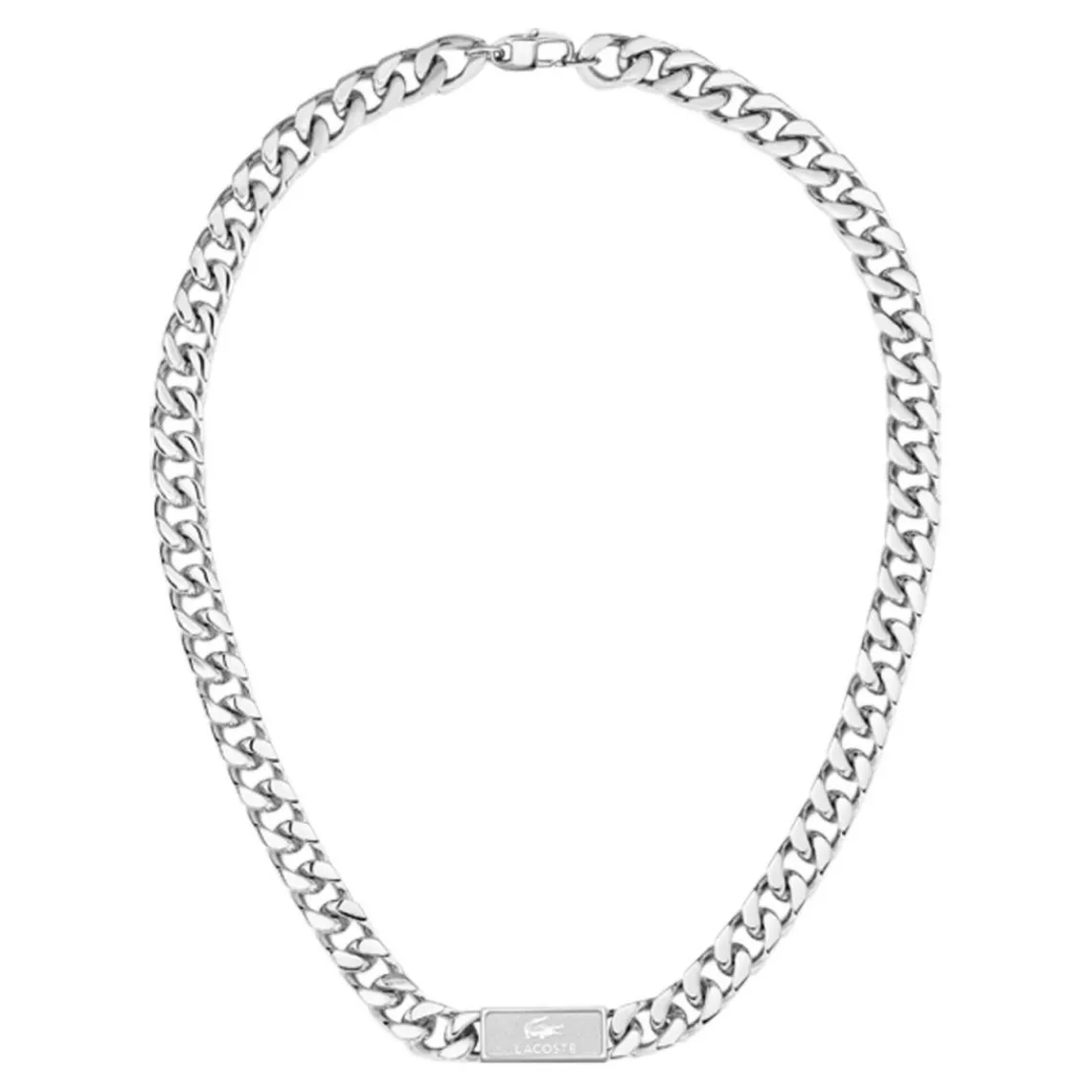 Lacoste Collier Homme Backhand - 2040433 Acier Argent | Homme Colliers Et Pendentifs