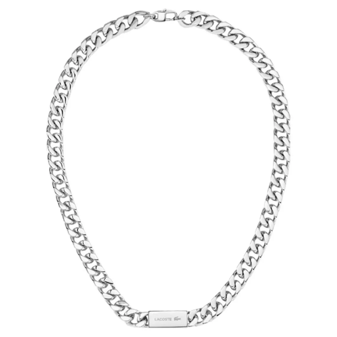 Lacoste Collier Homme Backhand - 2040433 Acier Argent | Homme Colliers Et Pendentifs
