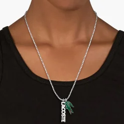 Lacoste Collier Homme Umpire - 2040487 Acier Doré, Vert | Homme Colliers Et Pendentifs