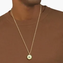 Lacoste Collier Homme Vigor - 2040448 Acier Doré, Vert | Homme Colliers Et Pendentifs