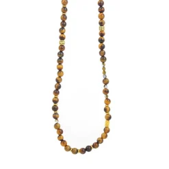 Les Interchangeables Collier A60203 - Sautoir Bobo Chic Oeil du Tigre Femme | Femme Collier Et Pendentif
