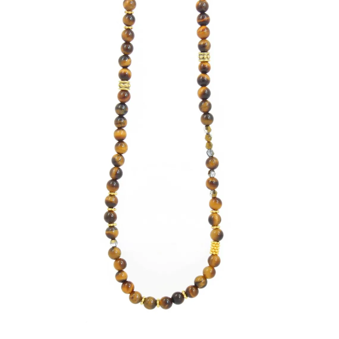 Les Interchangeables Collier A60203 - Sautoir Bobo Chic Oeil du Tigre Femme | Femme Collier Et Pendentif