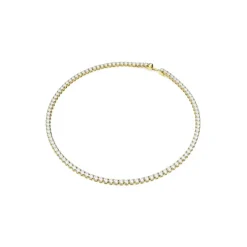 Swarovski Bijoux Collier Matrix Tennis, Coupe ronde, Blanc, Placage de ton or | Femme Collier Et Pendentif