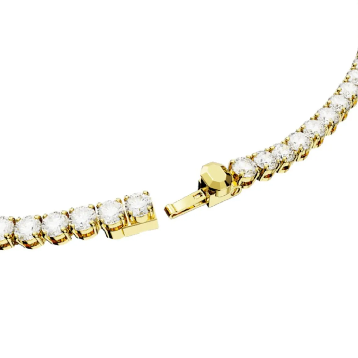 Swarovski Bijoux Collier Matrix Tennis, Coupe ronde, Blanc, Placage de ton or | Femme Collier Et Pendentif