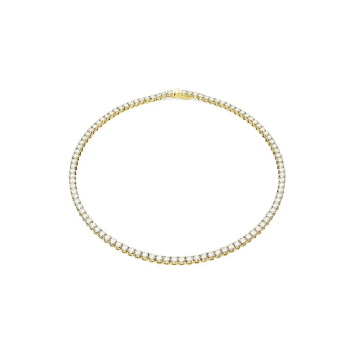 Swarovski Bijoux Collier Matrix Tennis, Coupe ronde, Blanc, Placage de ton or | Femme Collier Et Pendentif