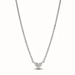 Pandora Collier Timeless - Cœur Trois Pierres en Argent 925/1000 | Femme Collier Et Pendentif