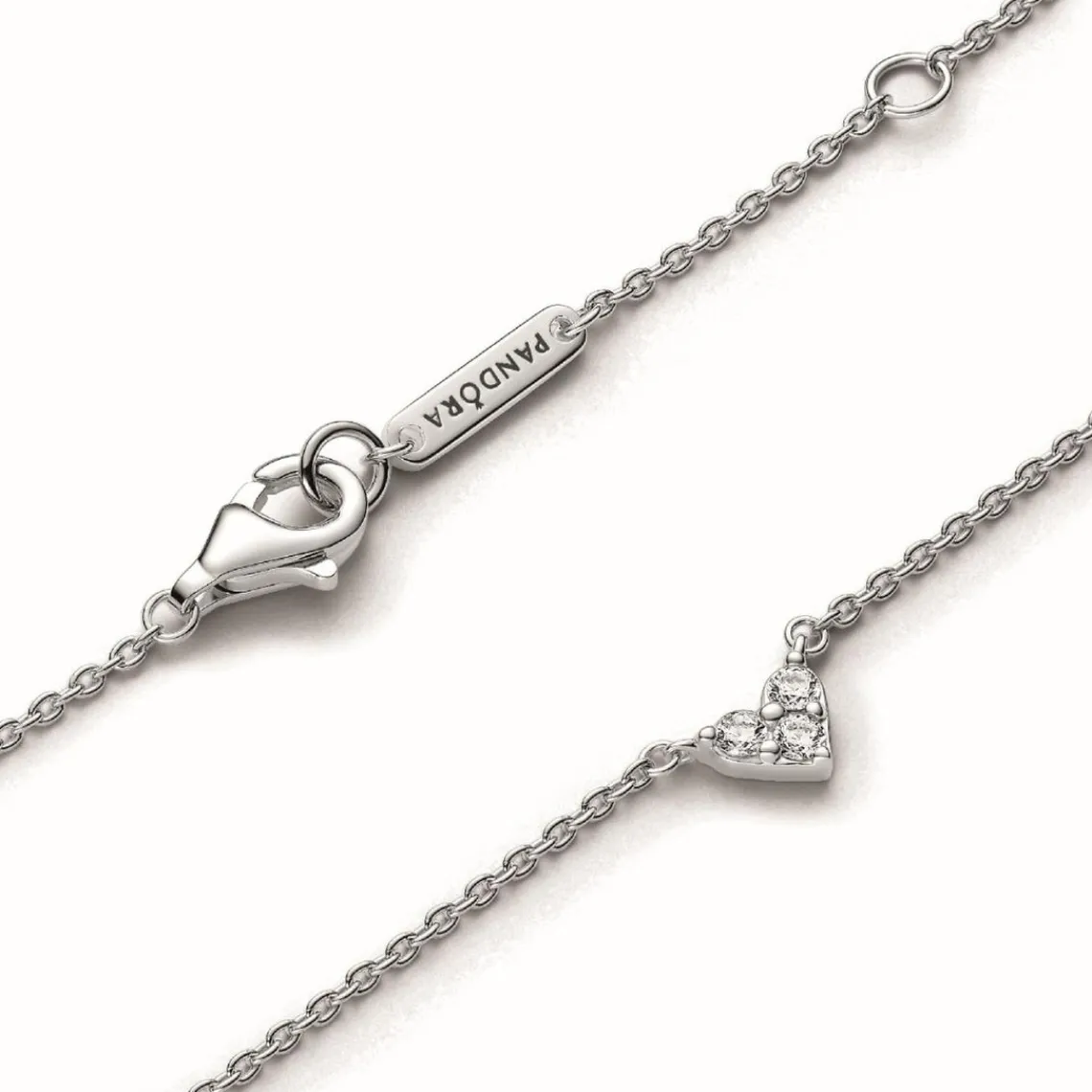 Pandora Collier Timeless - Cœur Trois Pierres en Argent 925/1000 | Femme Collier Et Pendentif