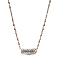 Pandora Collier Timeless - Double Barre Pavée | Femme Collier Et Pendentif