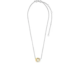 Ti Sento Collier 3915SY - argent anneaux entrelacés bicolores Femme | Femme Collier Et Pendentif